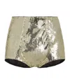 Dolce & Gabbana Sequined Shorts In Nude
