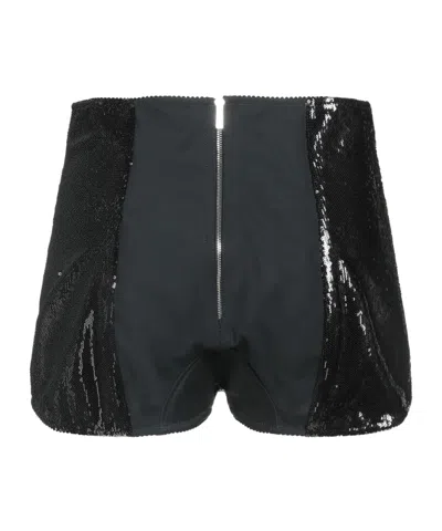 Dolce & Gabbana Sequined Hot Pants In Black