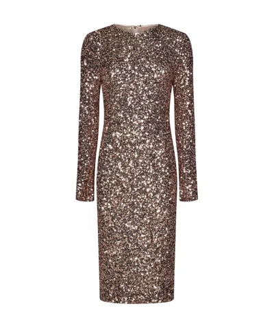 DOLCE & GABBANA DOLCE  GABBANA SEQUIN EMBELLISHED MIDI DRESS