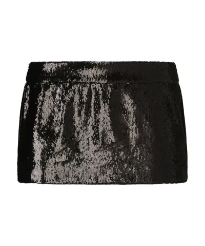 DOLCE & GABBANA DOLCE  GABBANA MICRO-SEQUIN EMBELLISHED MINI SKIRT