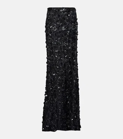 Dolce & Gabbana Sequined Maxi Skirt In Black