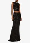 Dolce & Gabbana Sequined Maxi Skirt In Black