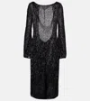 Dolce & Gabbana Sequined Midi Dress In Black