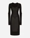 Dolce & Gabbana Sequined Midi Dress In Black