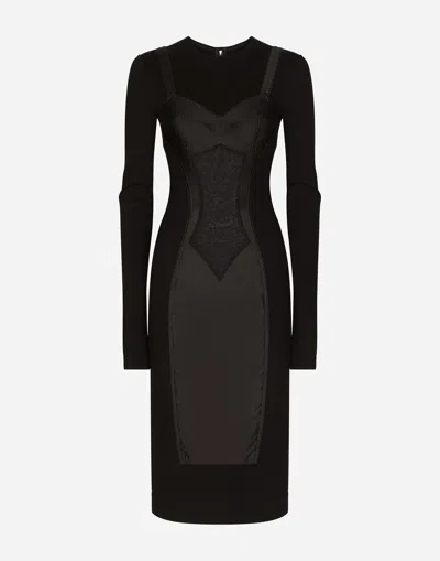 Dolce & Gabbana Sequined Midi Dress In Black
