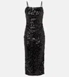 Dolce & Gabbana Sequined Midi Dress In Black