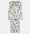 Dolce & Gabbana Sequined Midi Dress In Gray