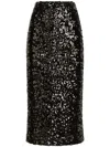 Dolce & Gabbana Sequined Midi Skirt Back Slit Pencil In Black