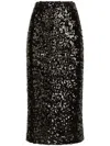 Dolce & Gabbana Sequined Midi Skirt Back Slit Pencil In Black