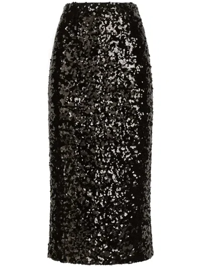 DOLCE & GABBANA SEQUINED MIDI PENCIL SKIRT