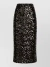 Dolce & Gabbana Sequined Midi Skirt Back Slit Pencil In Multi