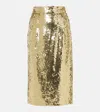 Dolce & Gabbana Sequined Midi Skirt In Gold
