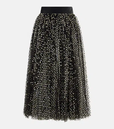 Dolce & Gabbana Sequined Midi Skirt In Gold