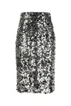 Dolce & Gabbana Sequin-embellished Midi Skirt In Silver