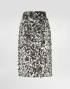 Dolce & Gabbana Sequin Embellished High Waist Midi Skirt In Silver