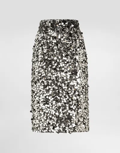DOLCE & GABBANA SEQUINED MIDI SKIRT