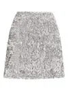 Dolce & Gabbana Sequined Mini Skirt In Silver