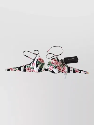 Dolce & Gabbana Sequined Nylon Balconnet Bra Beachwear In Multi