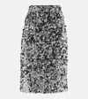 Dolce & Gabbana Sequin Embellished High Waist Midi Skirt In Silver