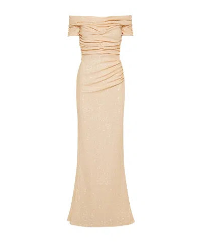 Dolce & Gabbana Sequined Pleated Dress In Rosa Pallido
