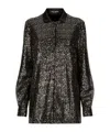 Dolce & Gabbana Satin-collar Sequin-embellished Shirt In Black