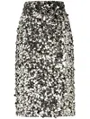 Dolce & Gabbana Sequin-embellished Midi Skirt In Gray