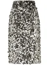 Dolce & Gabbana Sequin-embellished Midi Skirt In Silver