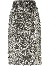 Dolce & Gabbana Sequin-embellished Midi Skirt In Silver