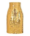 Dolce & Gabbana High-waisted Sequined Midi Skirt In Yellow