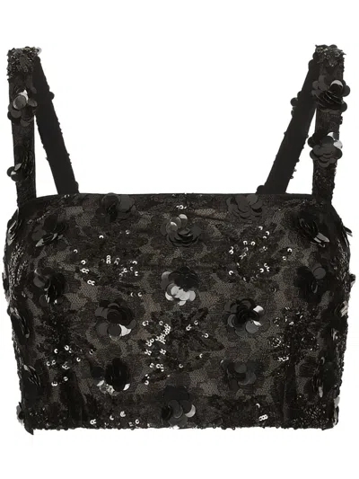 DOLCE & GABBANA SEQUINED SLEEVELESS BRALETTE