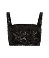 Dolce & Gabbana Sequined Crop Top With Straps In Black