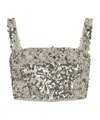Dolce & Gabbana Sequined Crop Top With Straps In Multicolor