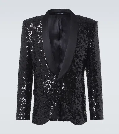DOLCE & GABBANA SEQUINED TUXEDO JACKET