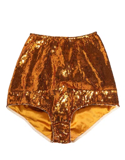 Dolce & Gabbana Sequin-embellished Bodysuit In Orange