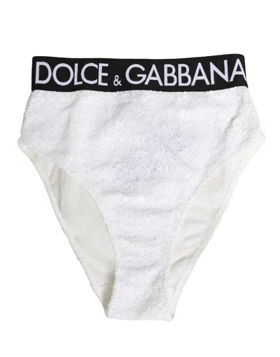 Dolce & Gabbana Sequin-embellished Brief In White