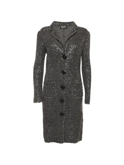 Pre-owned Dolce & Gabbana Sequin-embellished Cardigan In Gray