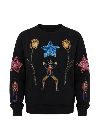 Dolce & Gabbana Sequin-embellished Embroidered Sweater In Black