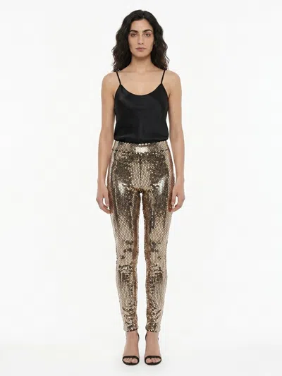 Dolce & Gabbana Sequin-embellished Leggings In Gold