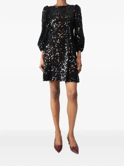 Pre-owned Dolce & Gabbana Sequin-embellished Mini Dress In Black