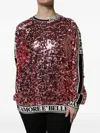 Dolce & Gabbana Dg Queen Sequin Crew Neck Sweater In Multi