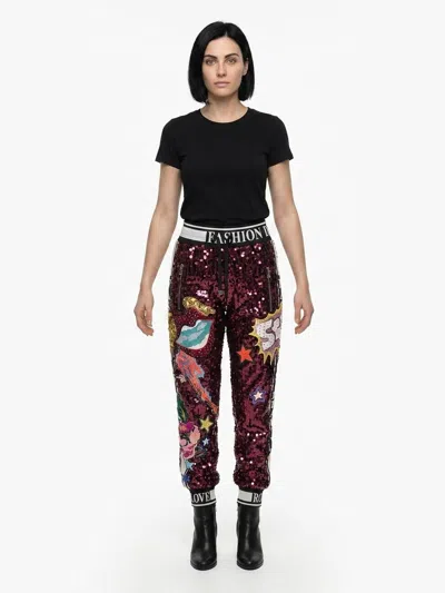 Dolce & Gabbana Sequin-embellished Trousers In Burgundy