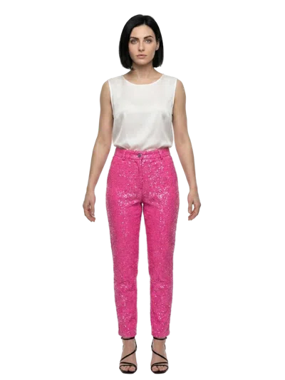 Dolce & Gabbana Sequin-embellished Trousers In Pink