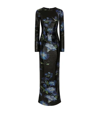 Dolce & Gabbana Abendkleid Mit Print In Schwarz