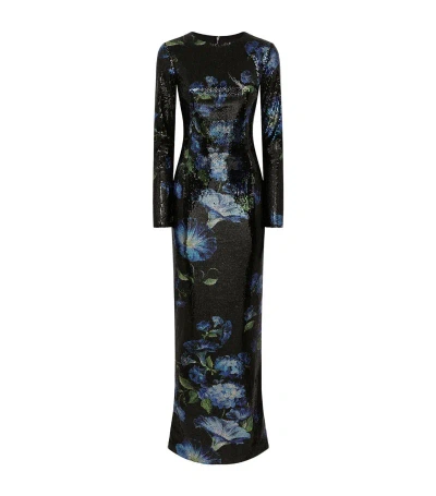 Dolce & Gabbana Sequinned Floral Maxi Dress In Multi