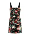 Dolce & Gabbana Sequinned Floral Motif Mini Dress In Black