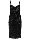 Dolce & Gabbana Sequined Midi Dress In Black