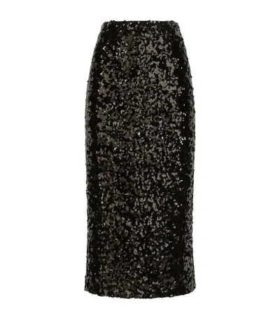 Dolce & Gabbana Sequinned Midi Pencil Skirt In Multi