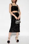 Dolce & Gabbana Sequined Crop Top With Straps In Black
