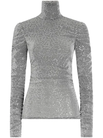 Dolce & Gabbana Sequinned Top In Silver