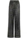 Dolce & Gabbana Sequined High-rise Wide-leg Pants In Black